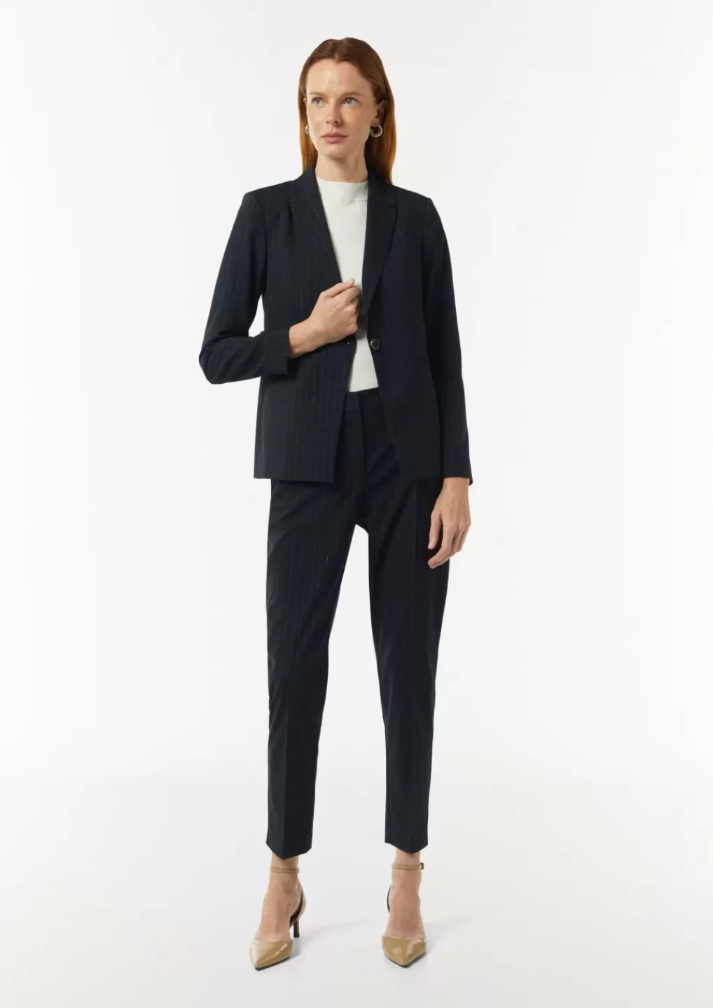 Online Blazer cintré orné de fil scintillant discret Articles Durables | Blazers