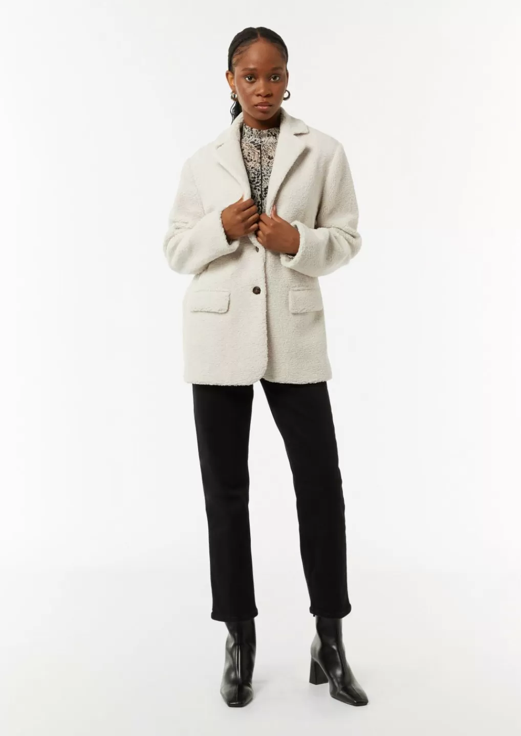 Cheap Blazer en peluche de coupe Relaxed Fit Blazers