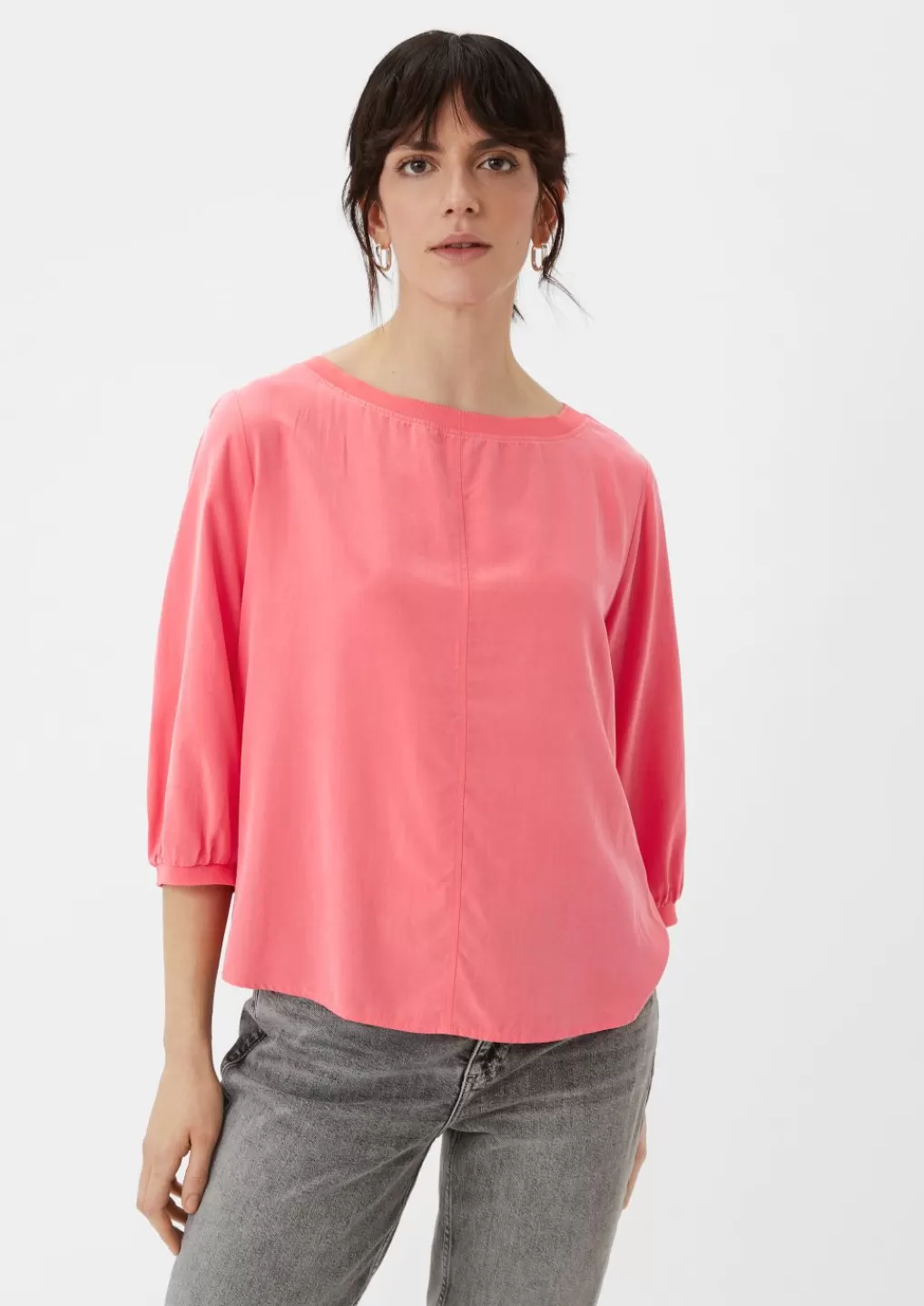 Online Blouse à manches 3/4 en modal Chemisiers