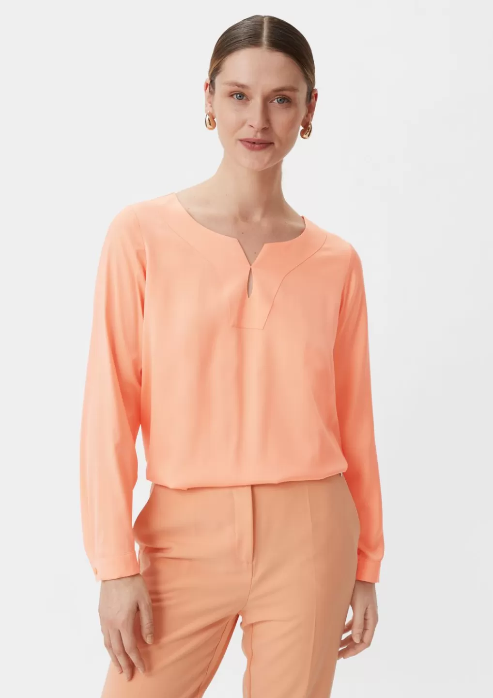 Clearance Blouse en satin à encolure tunique Chemisiers