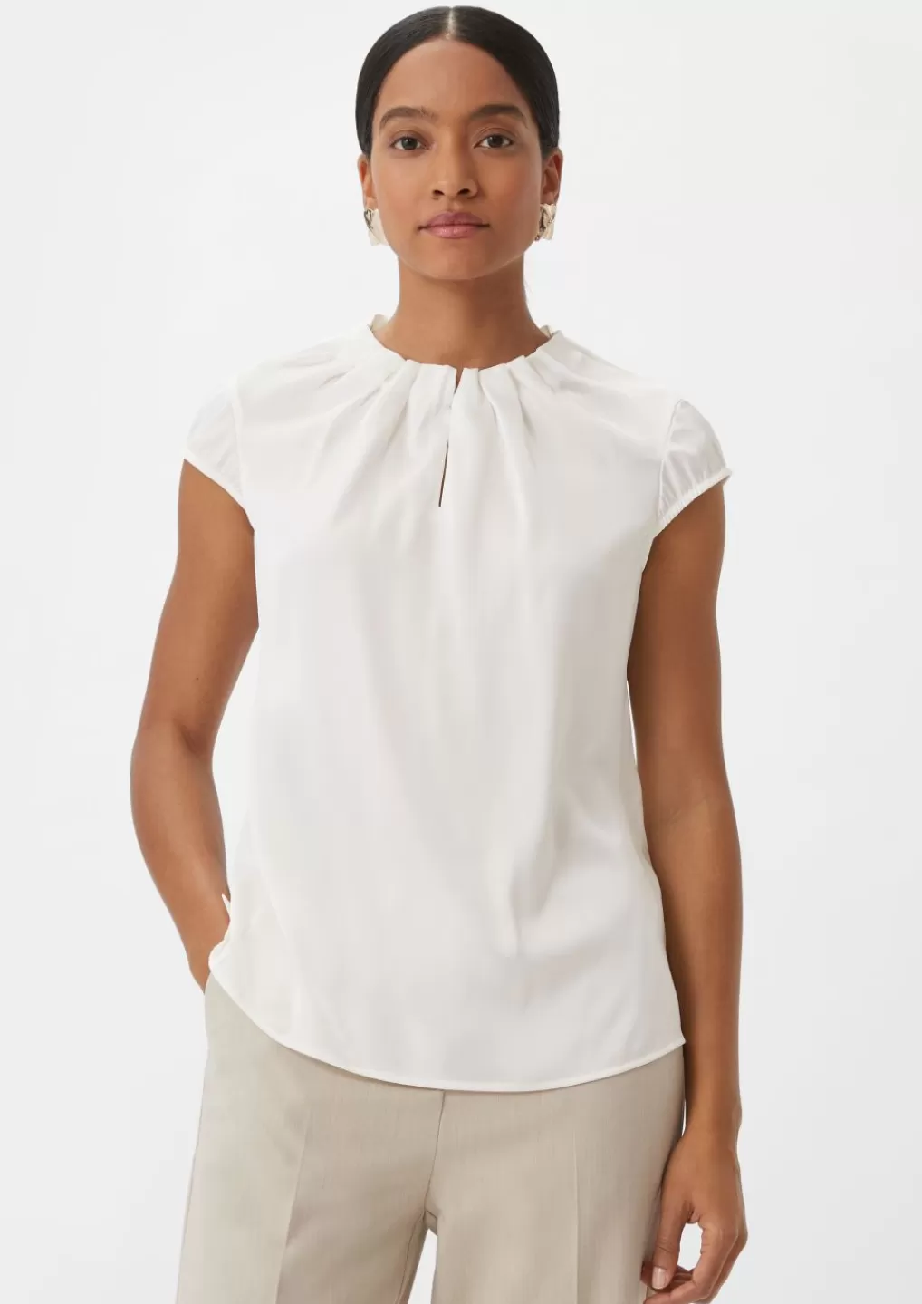 Cheap Blouse en satin ornée de fronces Articles Durables | Chemisiers