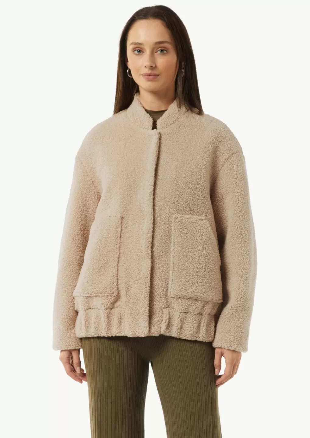 Clearance Blouson oversize en peluche Vestes