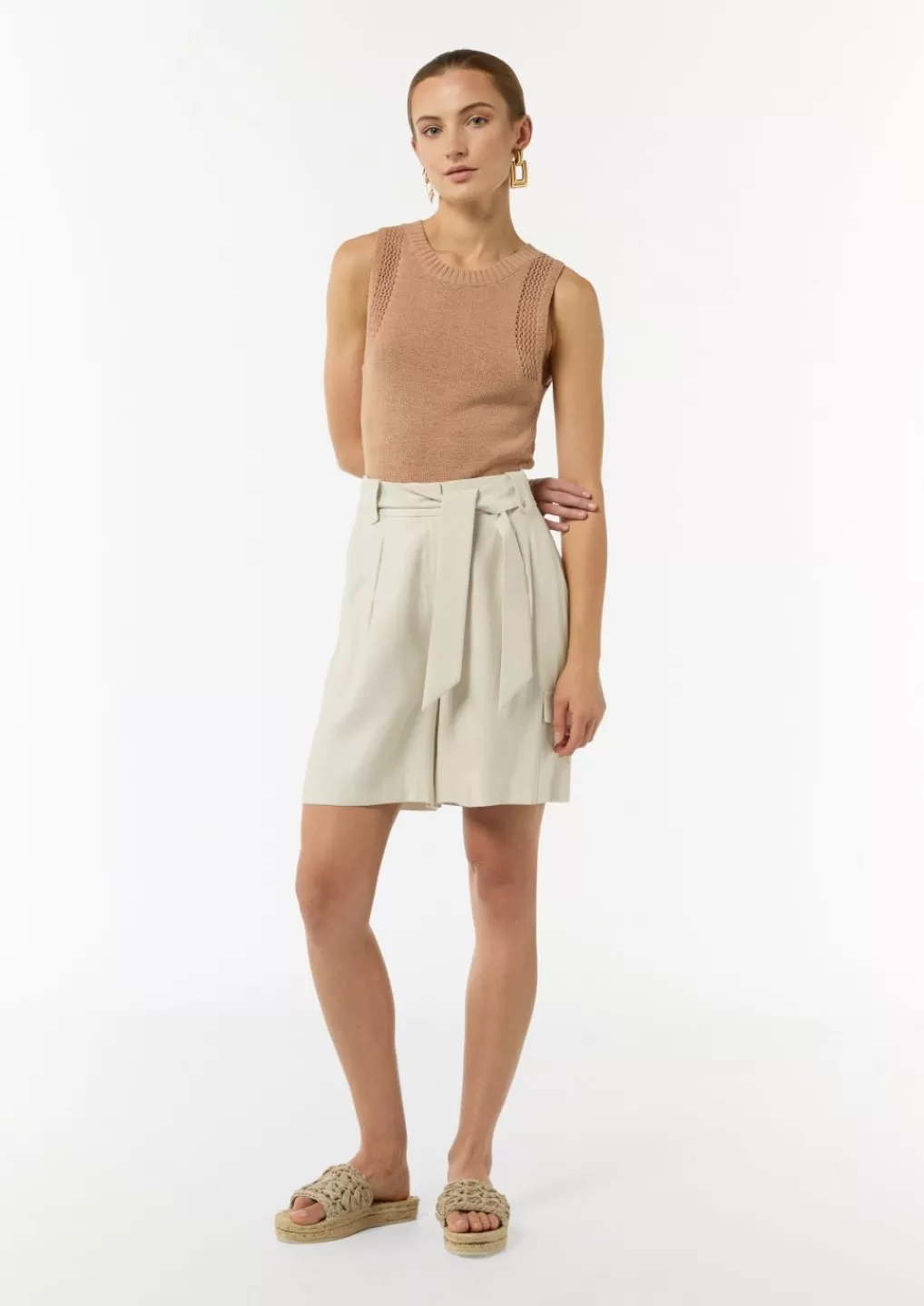 Outlet High Waist-Shorts mit Cargotasche Articles Durables | Pantalons