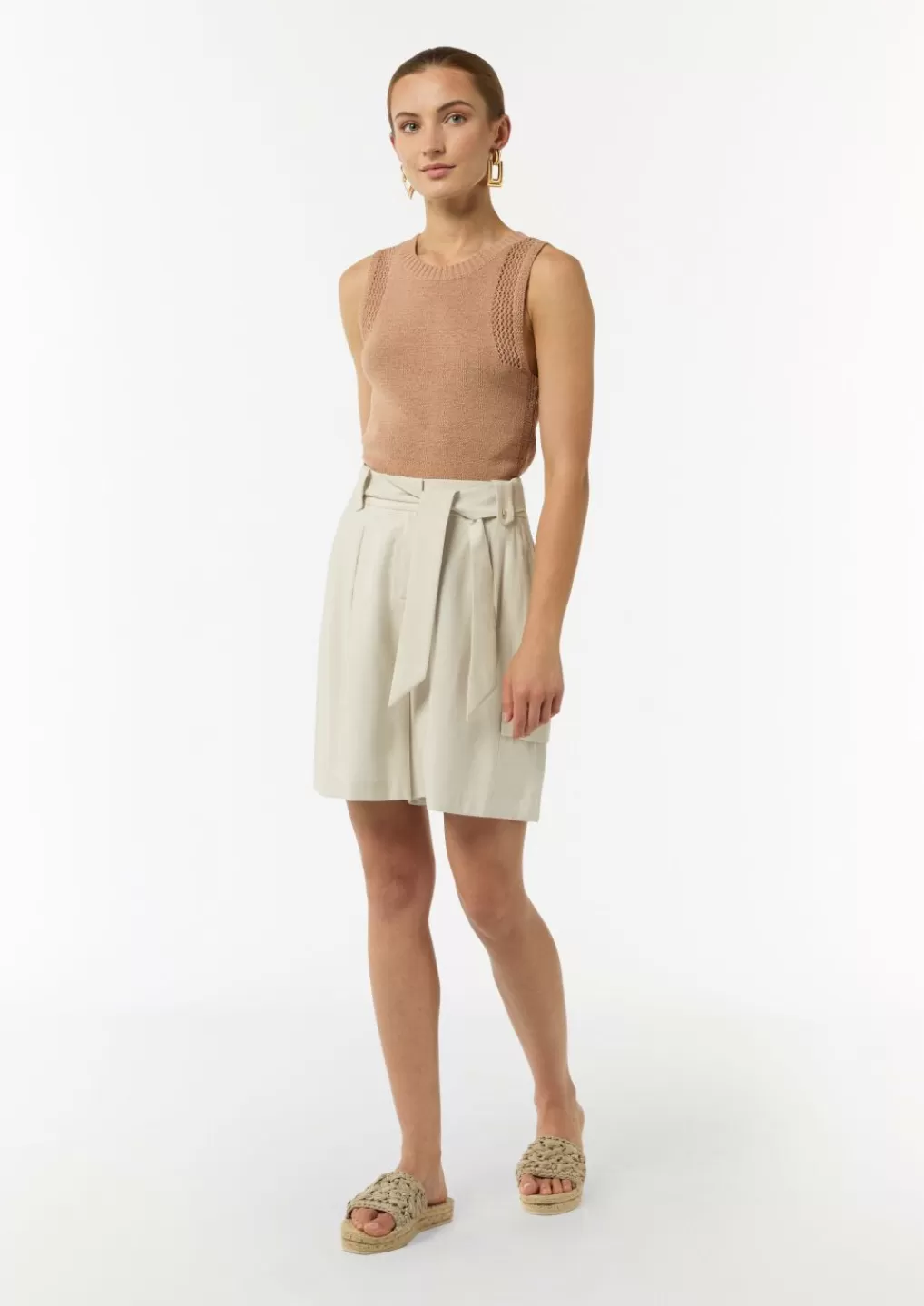 Outlet High Waist-Shorts mit Cargotasche Articles Durables | Pantalons