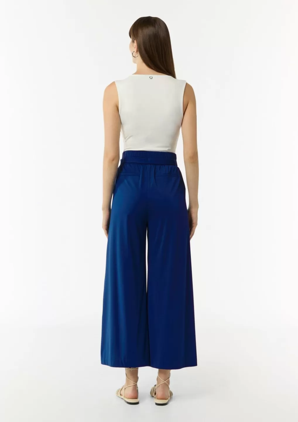 New Jupe-culotte en jersey à ceinture élastique et ceinture à nouer Pantalons