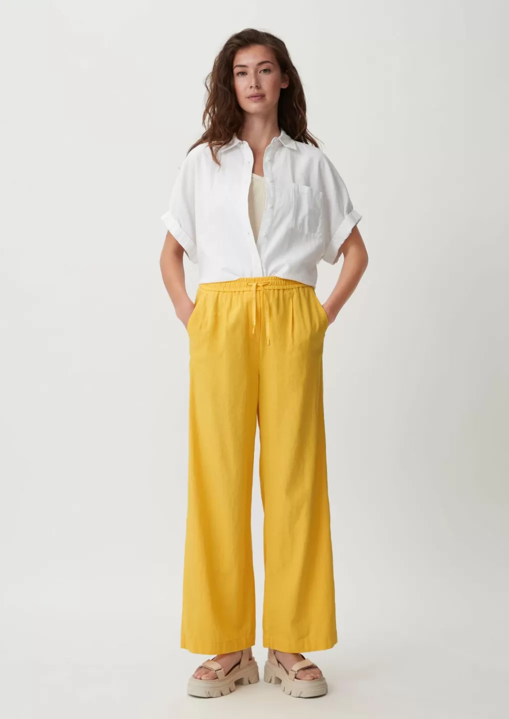 Cheap Loose: Pantalon en lin mélangé Pantalons