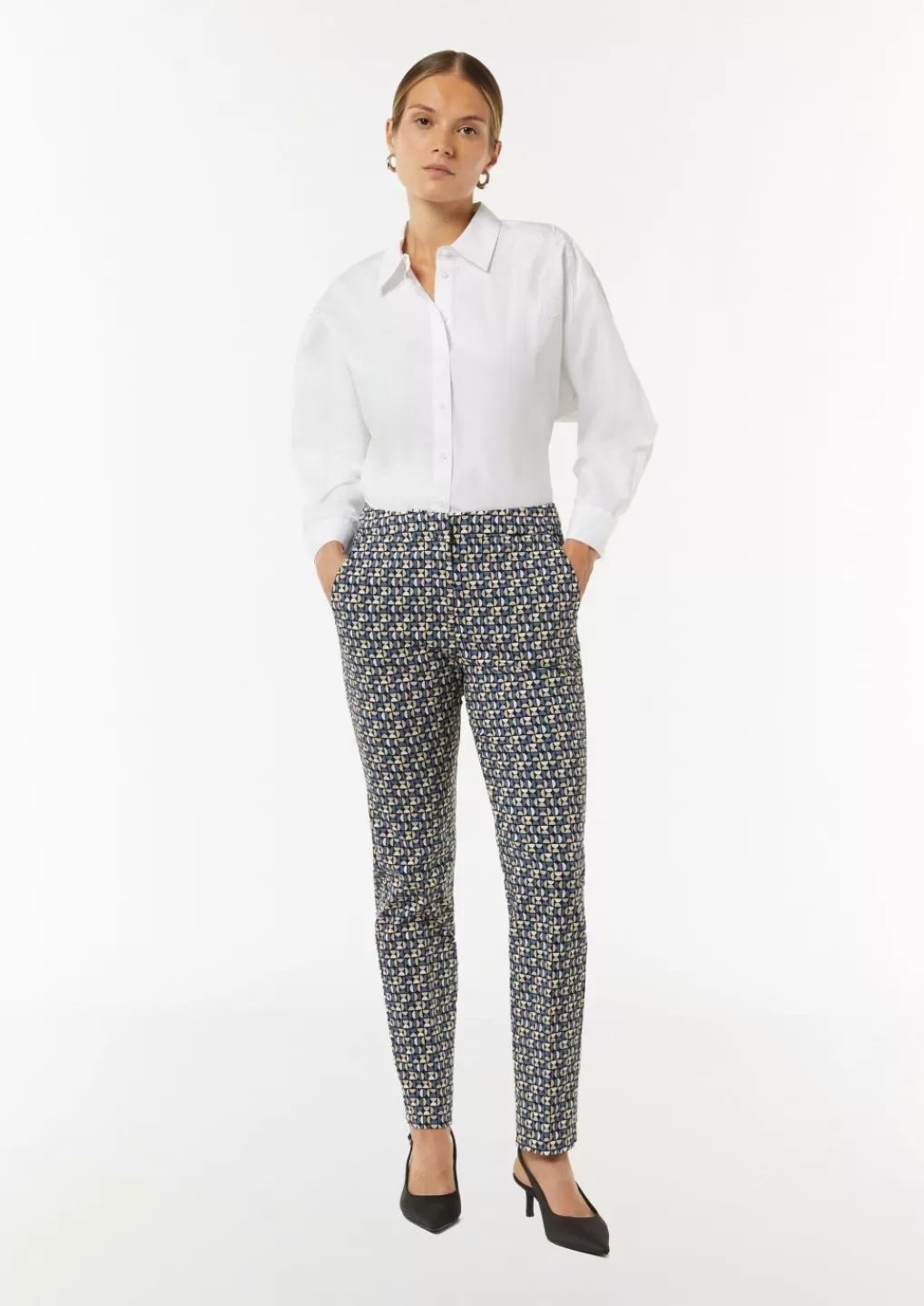 Discount Pantalon Slim Fit en viscose stretch à motif Pantalons