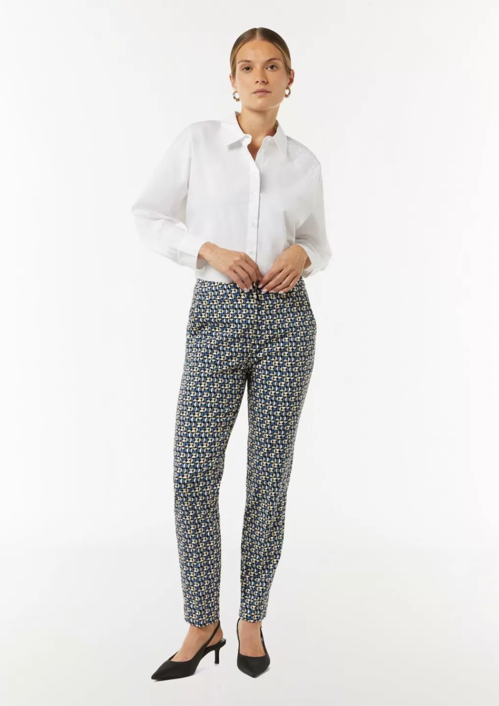 Discount Pantalon Slim Fit en viscose stretch à motif Pantalons