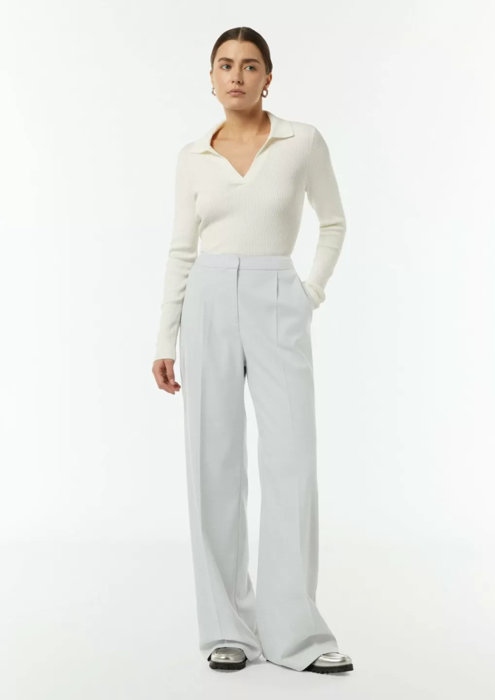 Online Pantalon Wide Leg en flanelle fluide Articles Durables | Pantalons