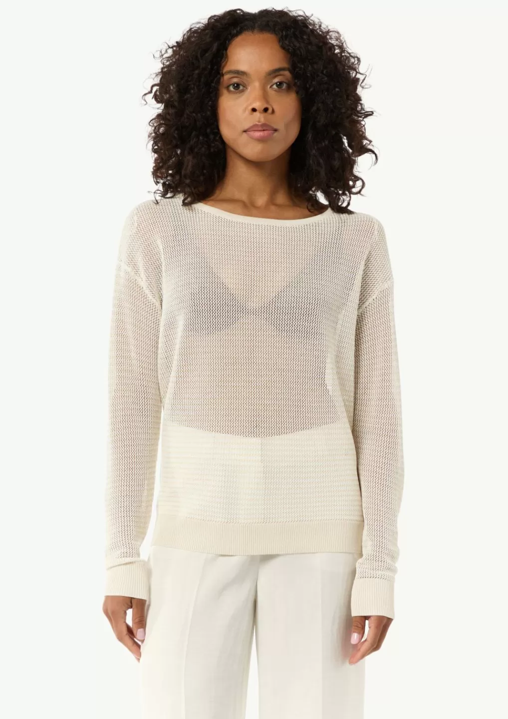 Store Pull-over coupe Slim Fit en fine maille semi-transparente Cord & Pull-over