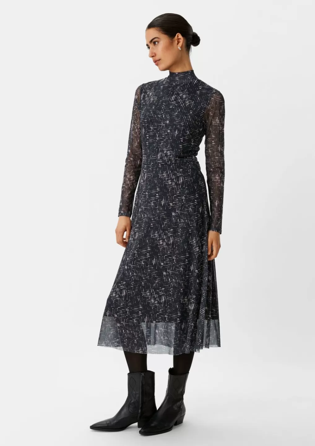 Sale Robe en mesh à motif et col droit Robes