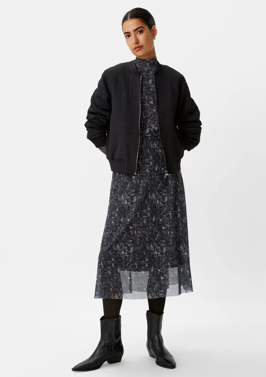 Sale Robe en mesh à motif et col droit Robes