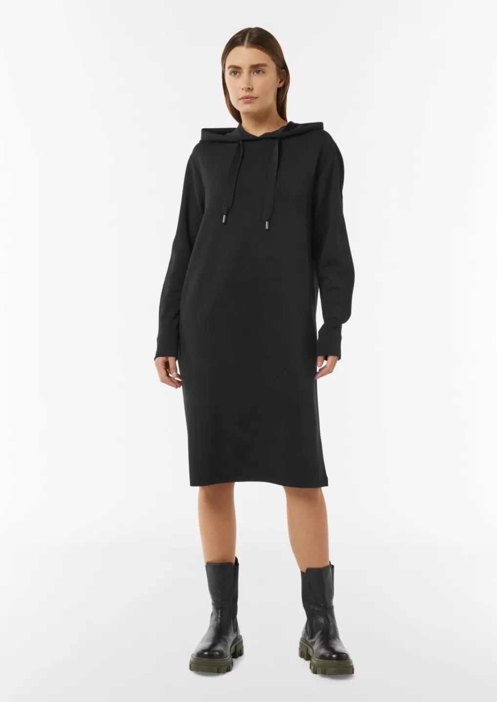 Shop Robe en tissu sweat à capuche et imprimé dans le dos Robes