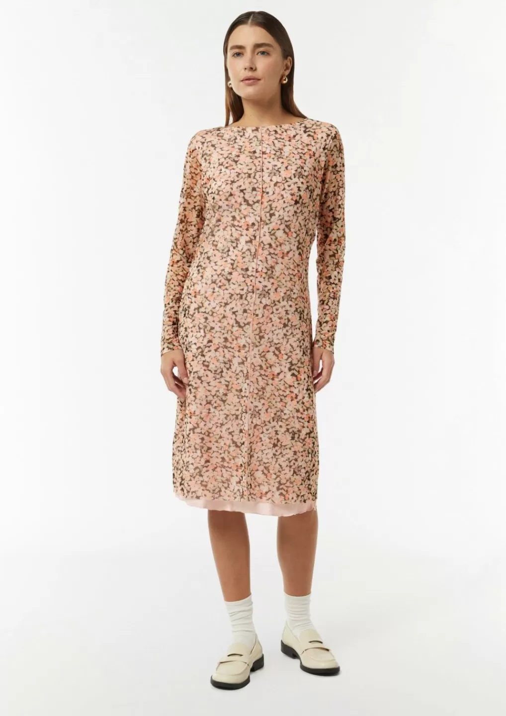 Cheap Robe longueur midi en maille à imprimé floral Robes