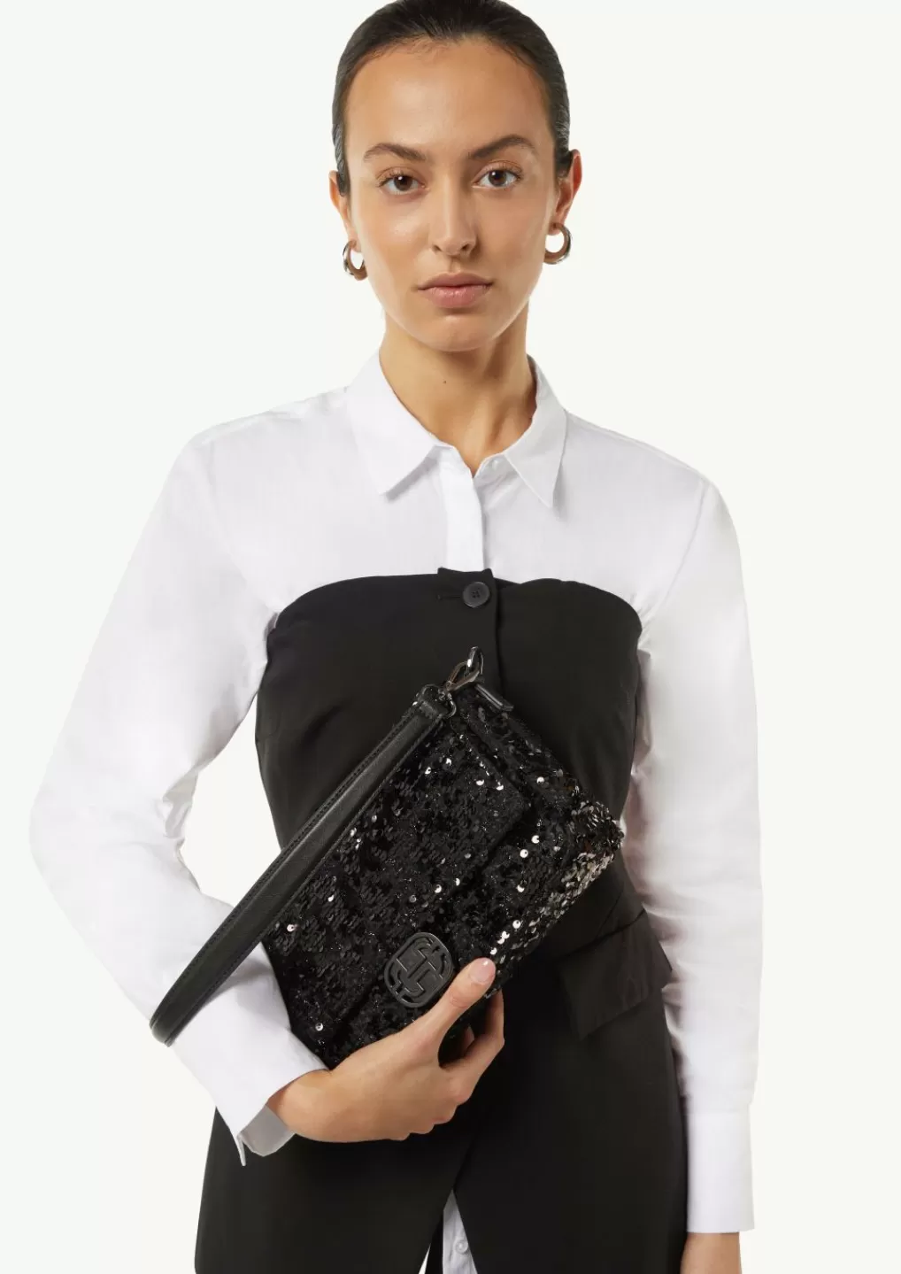 Store Sac crossbody en cuir de vachette, à paillettes Sacs