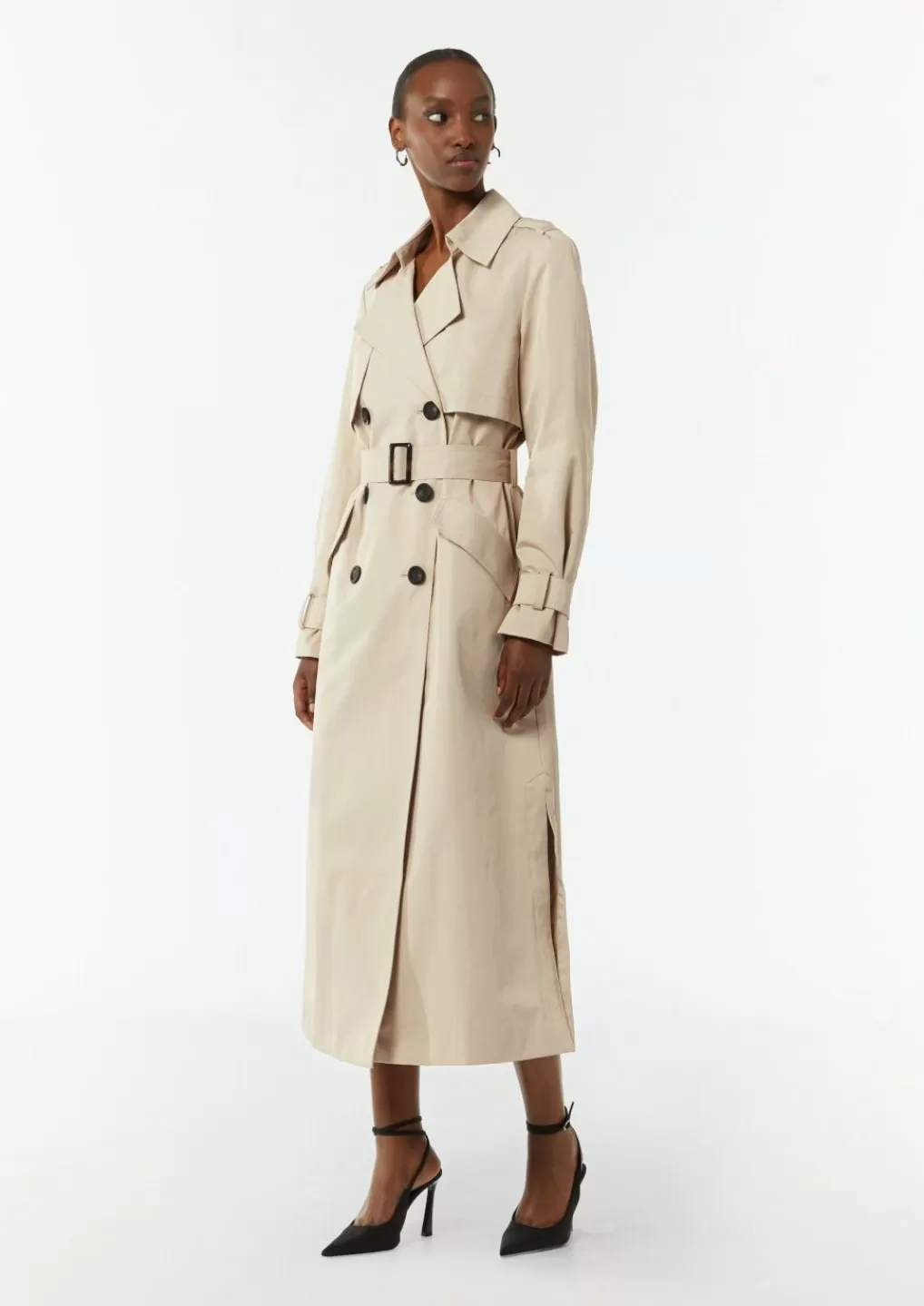 Cheap Trench-coat long en coton mélangé Articles Durables | Manteaux