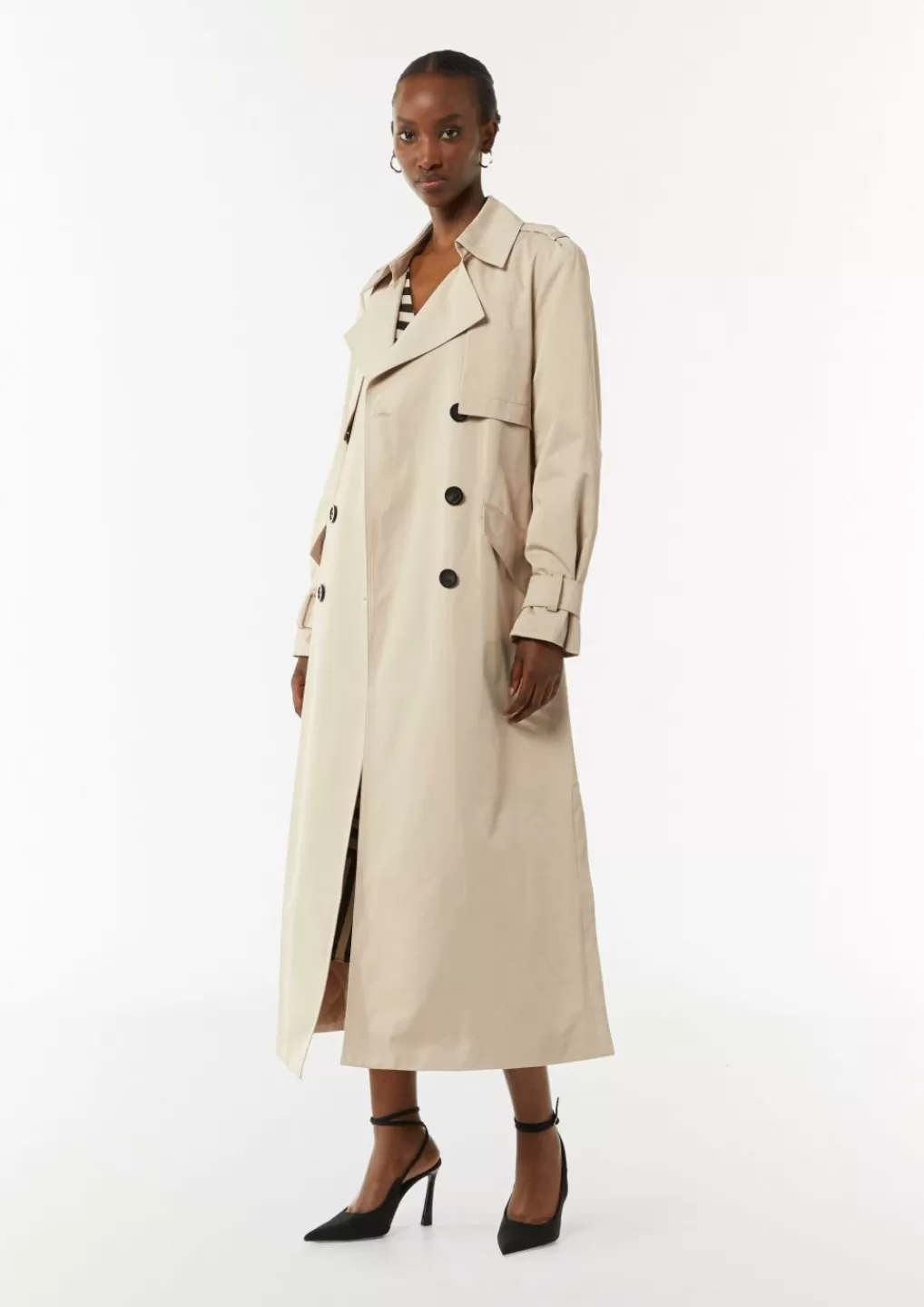 Cheap Trench-coat long en coton mélangé Articles Durables | Manteaux