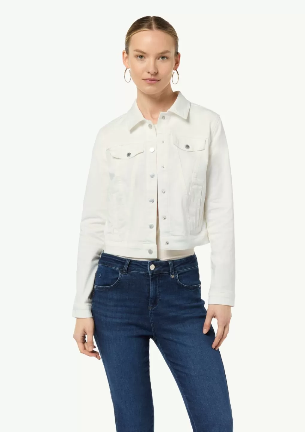 Cheap Veste en jean cropped en coton mélangé Articles Durables | Vestes