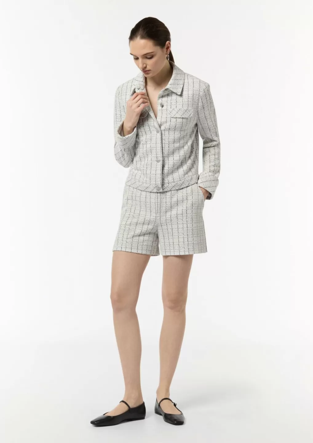 Shop Veste en jersey de maille bouclette et fil métallique Blazers